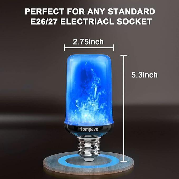 Hompavo 【Upgraded】 LED Flame Light Bulbs, Purple Flickering Light Bulbs with Upside Down Effect, E26/E27 Flame Bulb for Halloween Christmas Party Indoor and Outdoor Home Decoration (4 Pack)-VerdiqueGarden