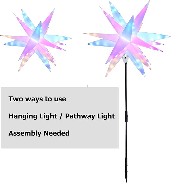 FUCHSUN 23 Inch 90 LED Moravian Star Light, Christmas Tree Topper Hanging Stars Lights Outdoor, Color Changing & 6 Lighting Modes, Ceiling Balcony Xmas Party Porch Yard Room Holiday Wedding Decoration-VerdiqueGarden