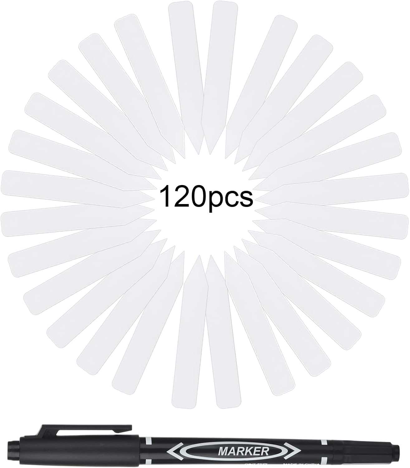 Plant Labels 120PCS, Darfukei Outdoor Waterproof Garden Markers, Plastic Nursery Seed Plant Tags with Bonus a Permanent Marking Pen, Gardening Gifts for Women Men…-VerdiqueGarden