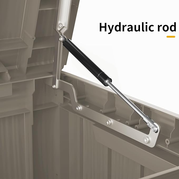 100 Gallon Resin Deck Box, Waterproof Outdoor Storage Bin for Patio Furniture, Pool Accessories, and Garden Tools, Lockable & UV-Resistant, Grey-VerdiqueGarden