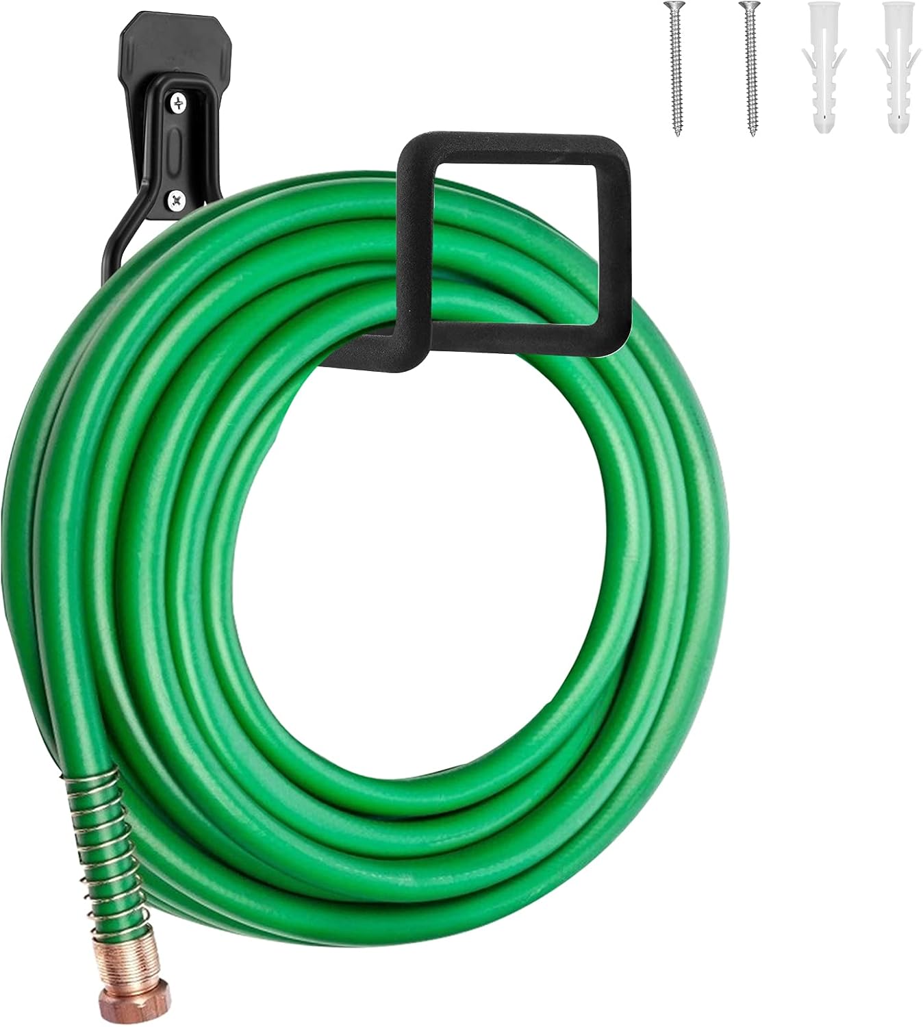 Hose Hanger 2 Pack, Heavy Duty Metal Hose Holder Wall Mount, Hook for Garden Hose/Expandable Hose/Hose Reel/Water Hose/Pocket Hose/Flexable Hose (100 Ft)-VerdiqueGarden