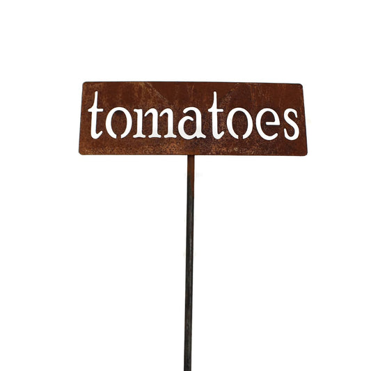 Classic Metal Garden Markers 19 Inches Tall (tomatoes, Naturally Rusted)-VerdiqueGarden