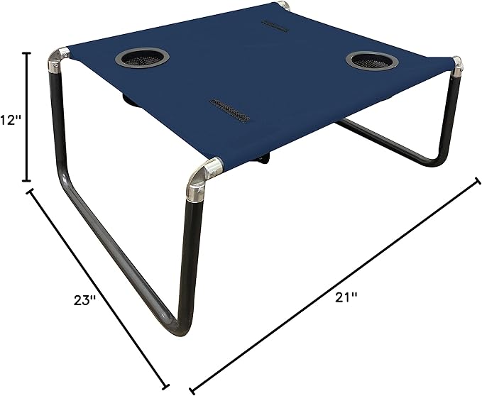 Neso Portable Beach Table with Cup Holders, Cell Phone Pockets, Lightweight for Picnics and Parks (Navy)-VerdiqueGarden