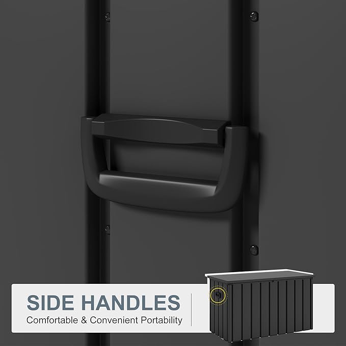 PURPLE LEAF Outdoor Deck Box 120 Gallon Waterproof Lockable Storage Box Container with Lid Deck Organization for Patio Cushions Side Table Pool Accessories Garden Tools, Gray-VerdiqueGarden