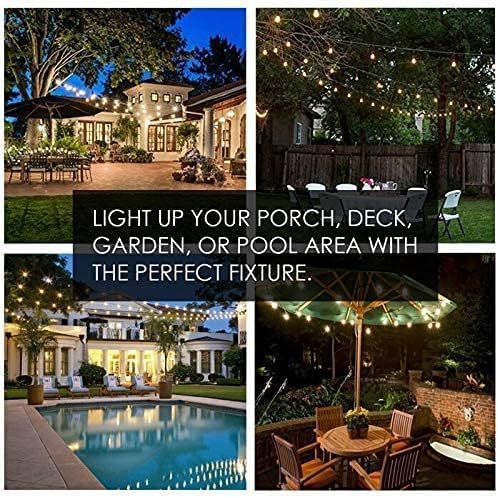 SUNTHIN White String Lights, 48ft White Outdoor Lights with 16 1W Shatterproof LED Bulbs for Patio, Garden, Backyard, Porch, Cafe, Deck, Wedding, Party-VerdiqueGarden