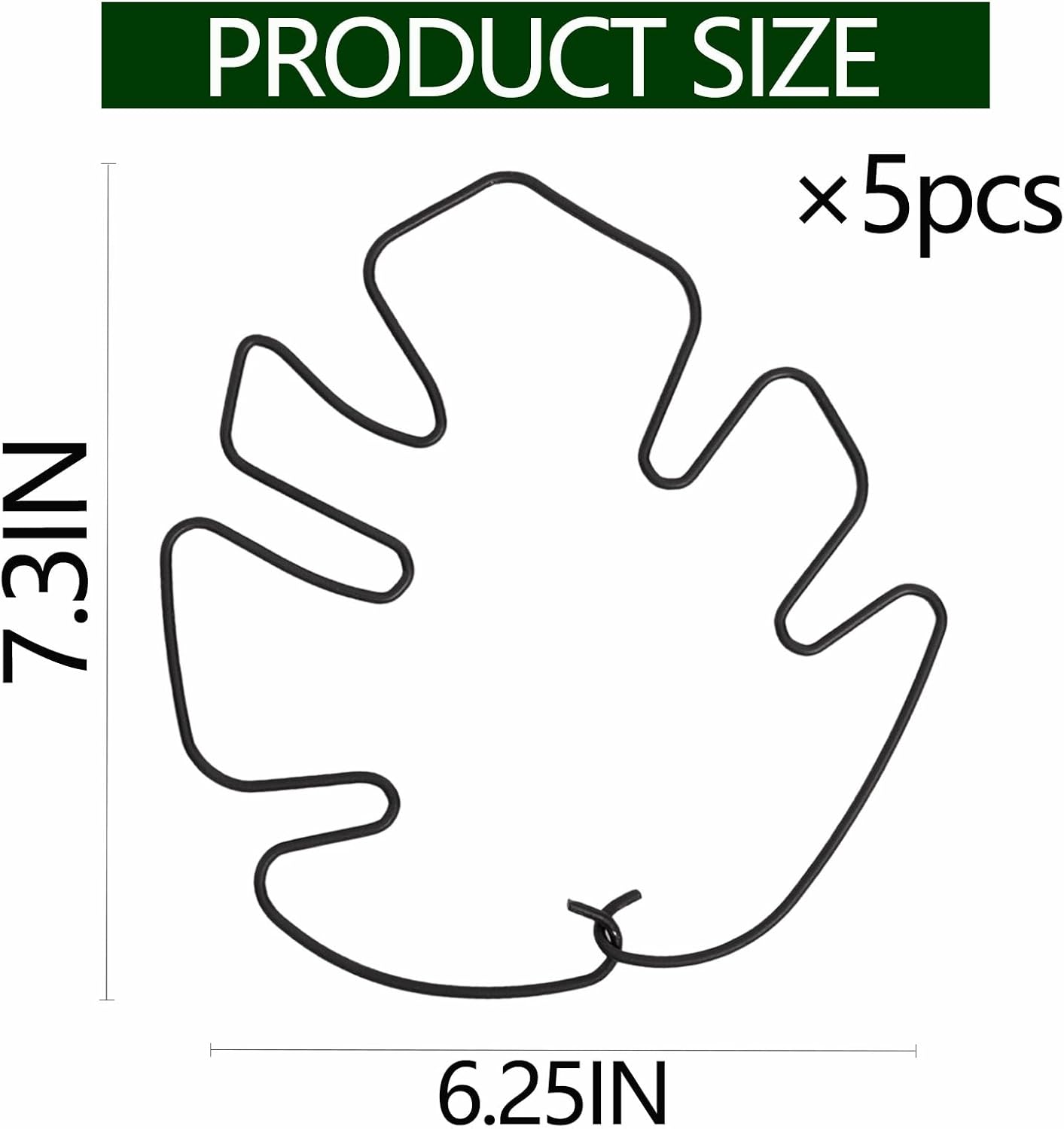 5PCS Monstera Plant Stem Support -7.3*6.25IN Adjustable Metal Stake for Climbing Plants, Durable Garden Support with Gentle Grips, Ideal for Indoor & Outdoor Use, Ideal Gift for Plant Lovers-VerdiqueGarden