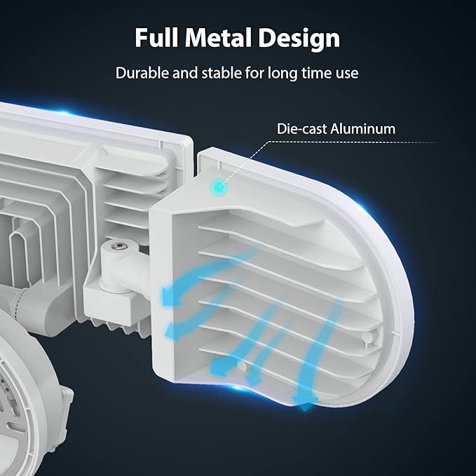 iMaihom 150W Motion Sensor Light Outdoor, 15000LM 6500K LED Security Floodlights, 3 Adjustable Head Motion Detection Light IP65 Waterproof for Yard Garage White 1pack-VerdiqueGarden