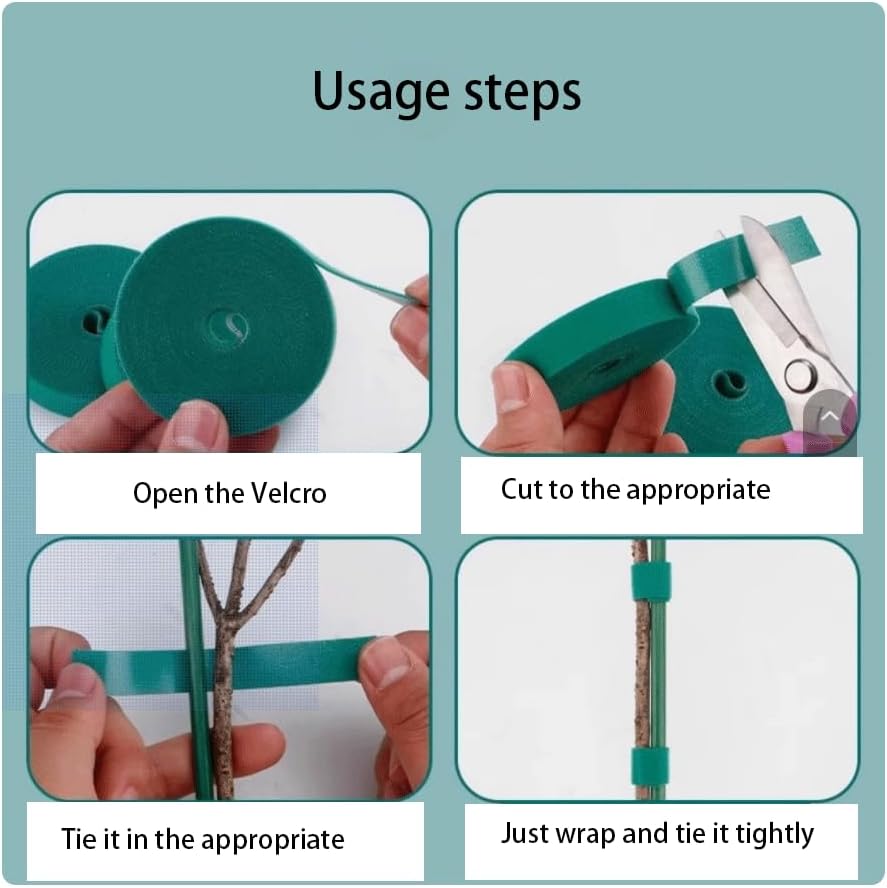 Garden Plants Tape Ties for Climbing Stakes Grafting Clips Support(143 Feet X1/3 Inch Green)-VerdiqueGarden