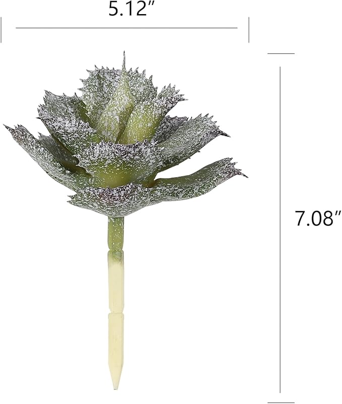 Duovlo Artificial Succulent Plant 5.15 Inch Faux Succulents Agave potatorum Flower Arrangement Craft Wall DIY Materials,Pack of 2 (New Green)-VerdiqueGarden
