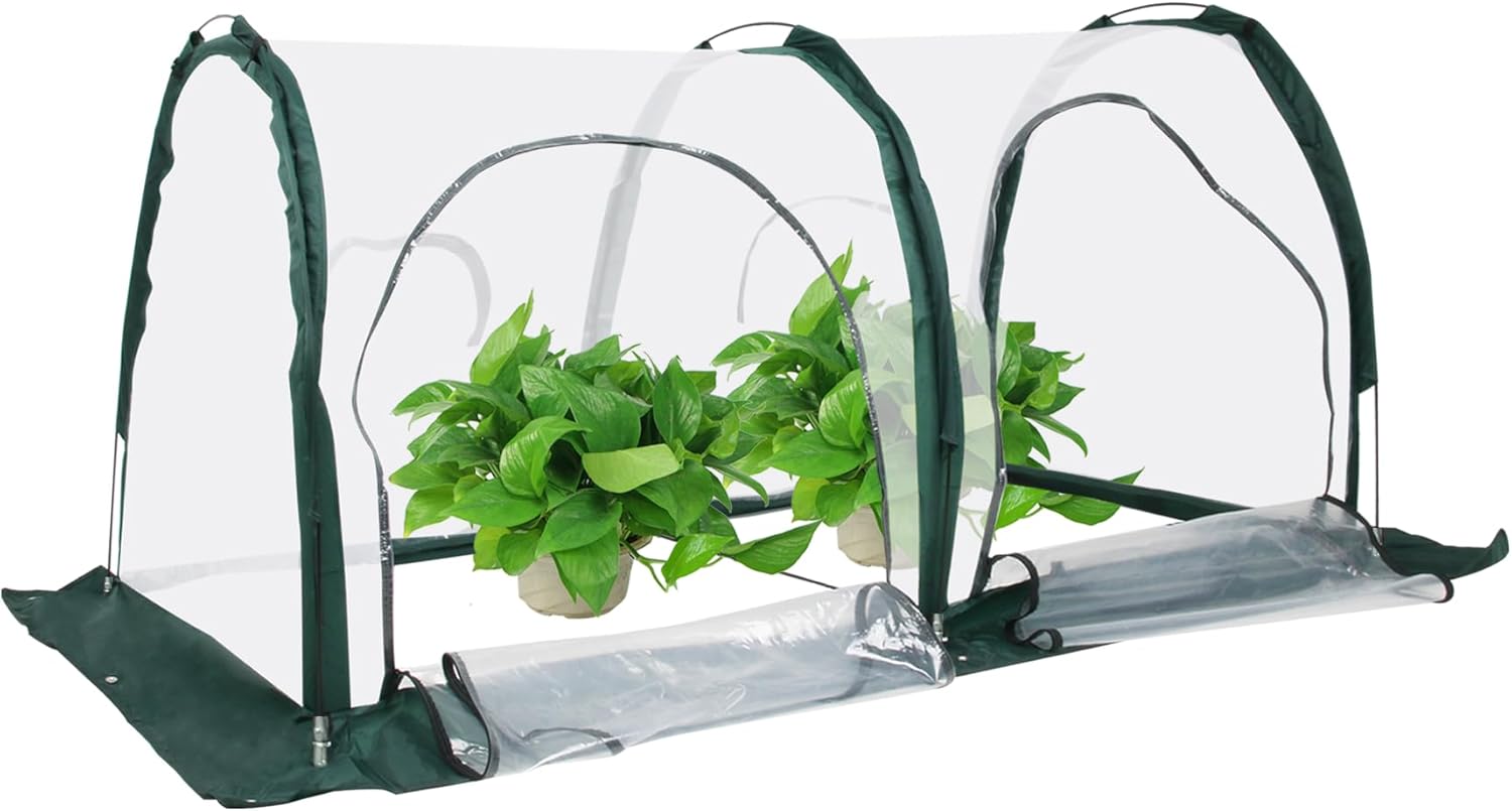 Portable Tunnel Greenhouse for Outdoors - Transparent Mini Greenhouses Ideal for Backyards and Outdoor Vegetable Cultivation (2M)-VerdiqueGarden