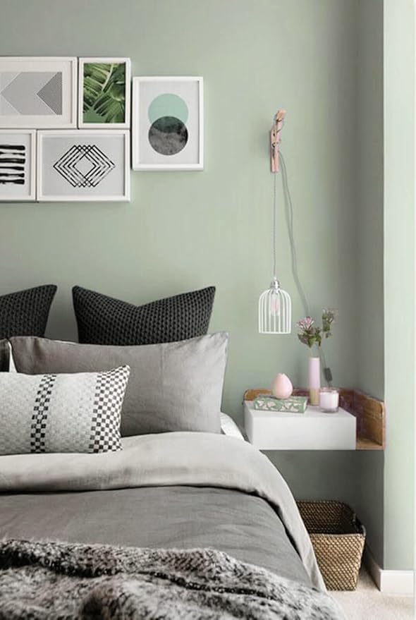 Dimoon 118''x17.7'' Green Peel and Stick Wallpaper Contact Paper Modern Self Adhesive Wall Paper Removable Renter Friendly Textured Solid Color Shelf Cabinet Vinyl Roll (118''x17.7'',Light Green)-VerdiqueGarden