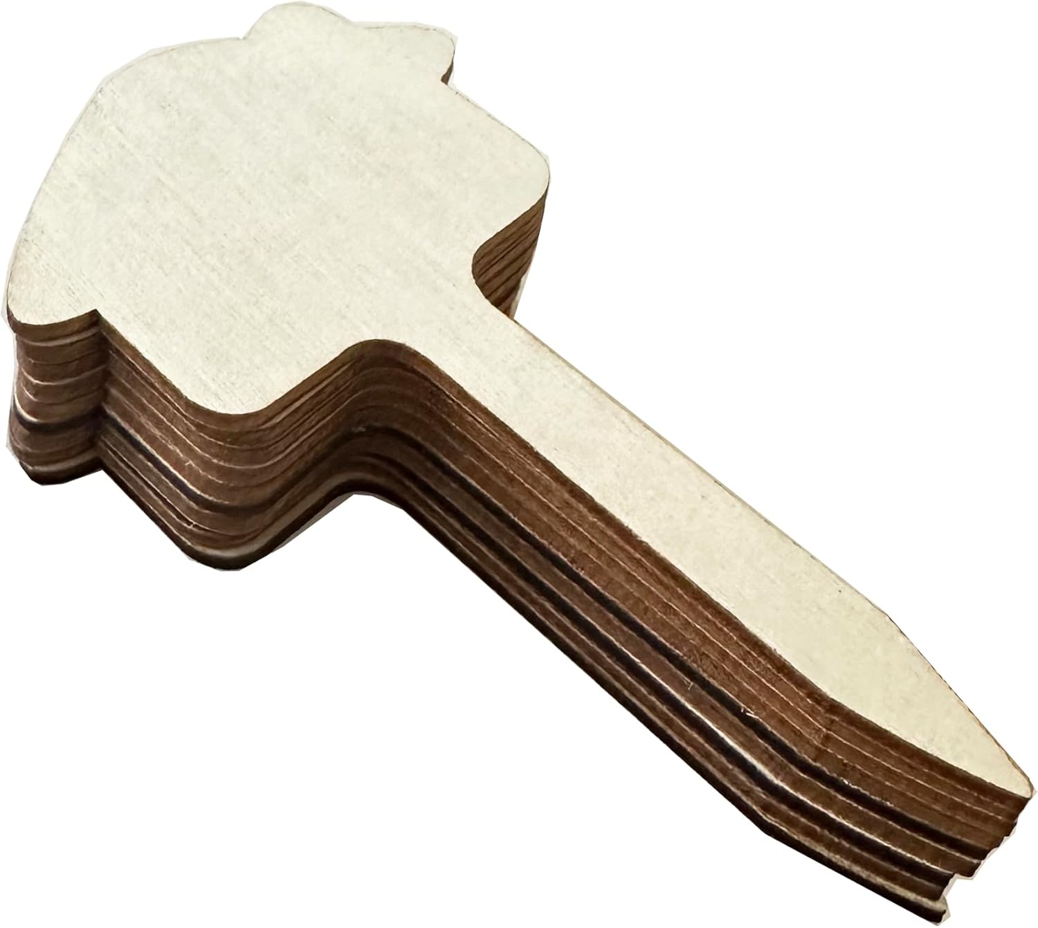 100 Pcs Wood Plant Labels, Natural Wooden Plant Marker Garden Sign Tags, T-Type Garden Markers for Succulents, Herbs, Seedlings, Potted, Flowers, Vegetables (House)-VerdiqueGarden