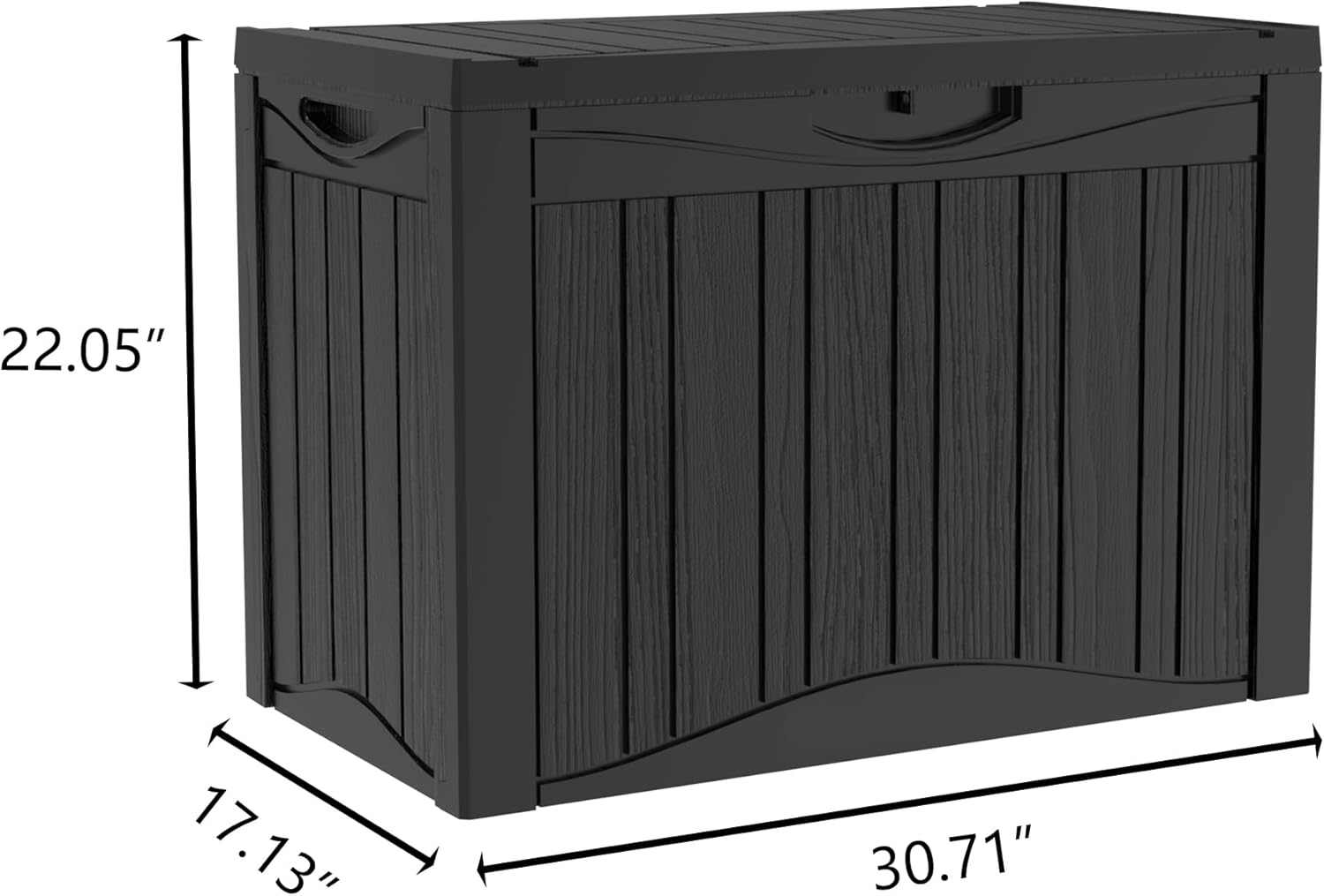 50 Gallon Plus Resin Deck Box, Waterproof Outdoor Storage Bin for Patio, Poolside, and Garden, Lockable & UV-Resistant, Ideal for Small Spaces, Black-VerdiqueGarden