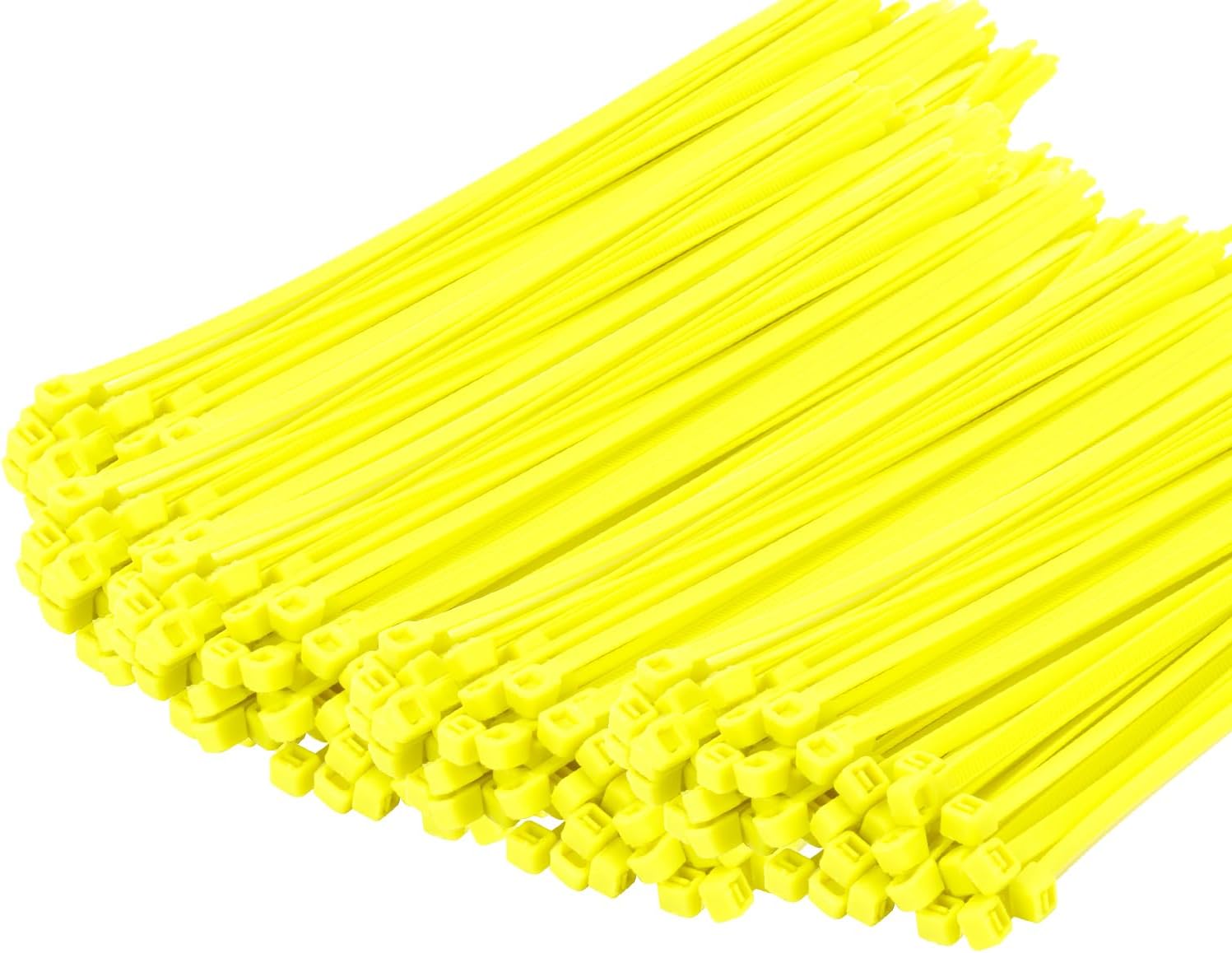14 Inch Zip Ties Yellow 1000 PCS, 40 Lbs- Heavy Duty Tensile Strength, Nylon PA66 UV Resistant Cable Ties for Indoor and Outdoor Use - Ideal for object bundling and fastening-VerdiqueGarden