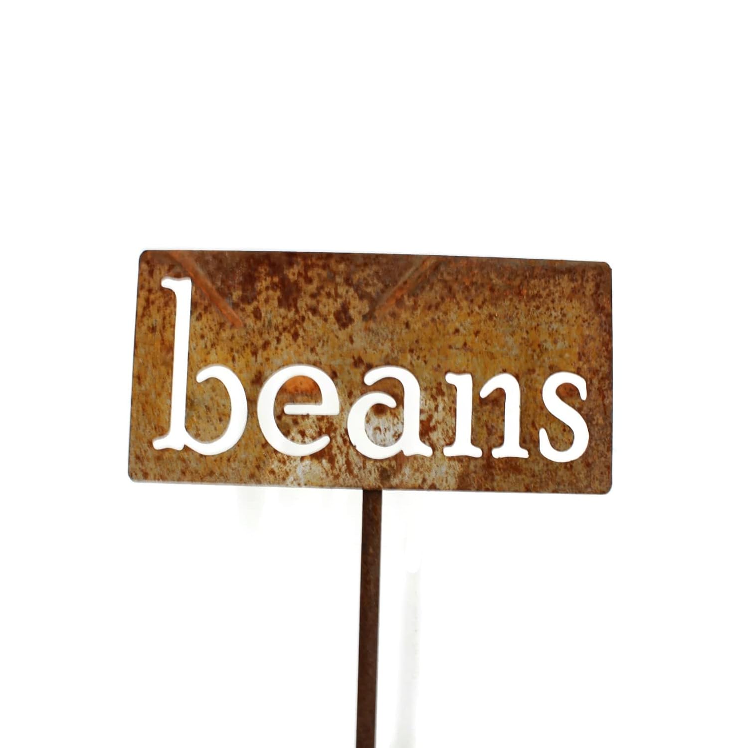 Classic Metal Garden Markers 19 Inches Tall (beans, Naturally Rusted)-VerdiqueGarden