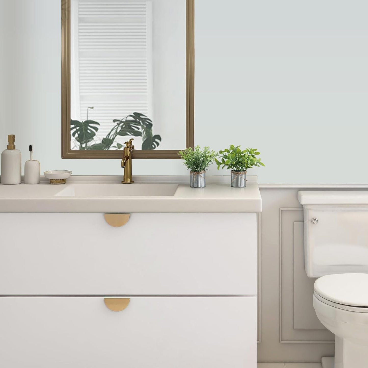 Mkono 4 Packs Small Fake Plants in Farmhouse Galvanized Pots Table Centerpiece Mini Potted Artificial Plants Faux Eucalyptus for Shelf Office Rustic Home Decor-VerdiqueGarden