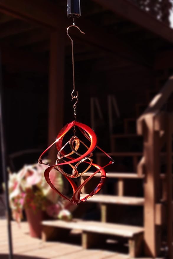 Red Carpet Studios 31092 Cosmix Wind Spinner Double Helix, 14-Inch, Red &Copper-VerdiqueGarden