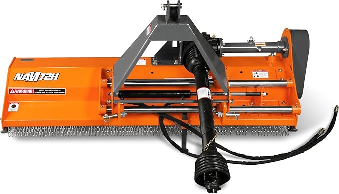 72'' PTO Flail Mower with Hydraulic Side Shift 3 Point 45-85hp, NAM72H-VerdiqueGarden