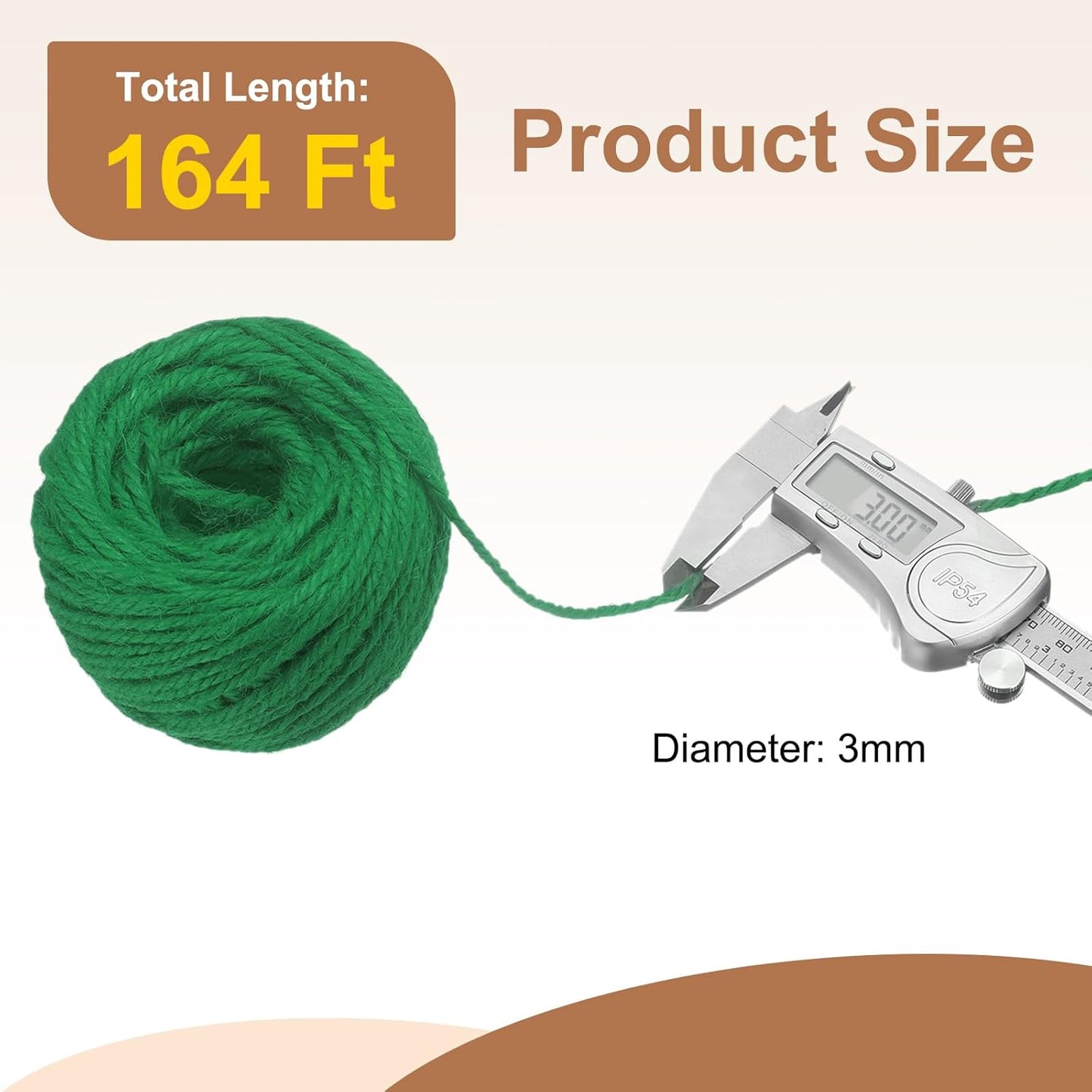 uxcell 164 Feet Natural Jute Twine String,3mm Thin Garden Twine Rope Colored Plant String Cord for DIY Art Crafts Gift Wrapping Decoration Packing Gardening Plant Hanger,Green-VerdiqueGarden