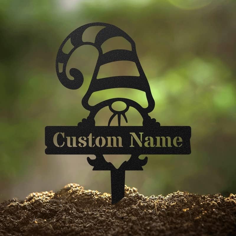RealSteel Customizable Gnome Seed & Plant Markers – Durable Metal Garden Stakes for Herbs, Fruits & Vegetables – Weatherproof Tags for Farmhouse & Greenhouse Décor (Type 1, Small)-VerdiqueGarden