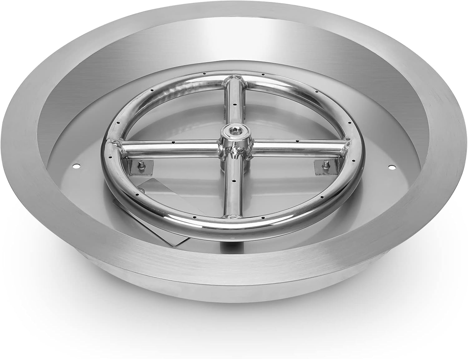 Stanbroil 13-Inch Drop-in Fire Pit Burner Pan, Round Fire Pit Insert for Propane & Natural Gas DIY Fire Table, Stainless Steel Firepit, BTU 88,000 Max-VerdiqueGarden