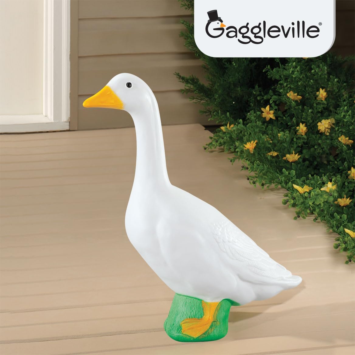 Fox Valley Traders Gaggleville Porch Goose Baby Statue – Charming 17" Outdoor Decorative Figurine for Garden, Patio, or Entryway Accent-VerdiqueGarden