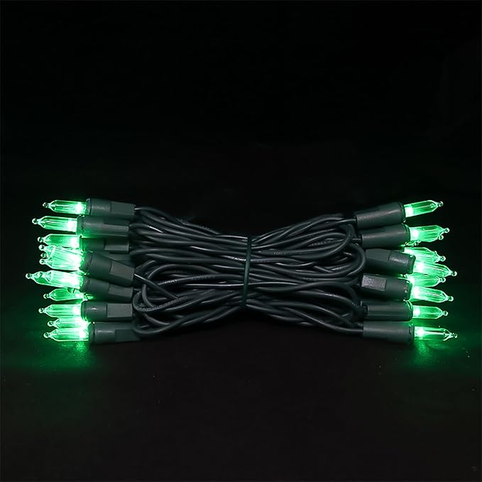 Green LED Christmas Lights - 35 Count Green Christmas String Lights for Small Tree, Crafts, Indoor and Outdoor St. Patrick's Day Decorations, 11 Feet Same Color Wire, UL Certified, Connectable-VerdiqueGarden