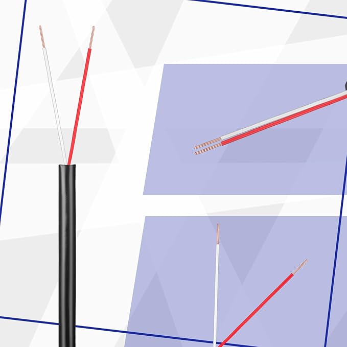 Hoolerry Solid Sprinkler System Wire 18 Gauge Irrigation Wire with UV Resistant PVC Jacket Sprinkler Cable for Underground Irrigation Field Central Control System 30v Ul Listed(18/2, 50 Ft)-VerdiqueGarden