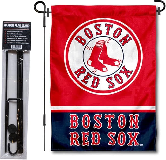 WinCraft Boston Red Sox Garden Flag with Stand Holder-VerdiqueGarden