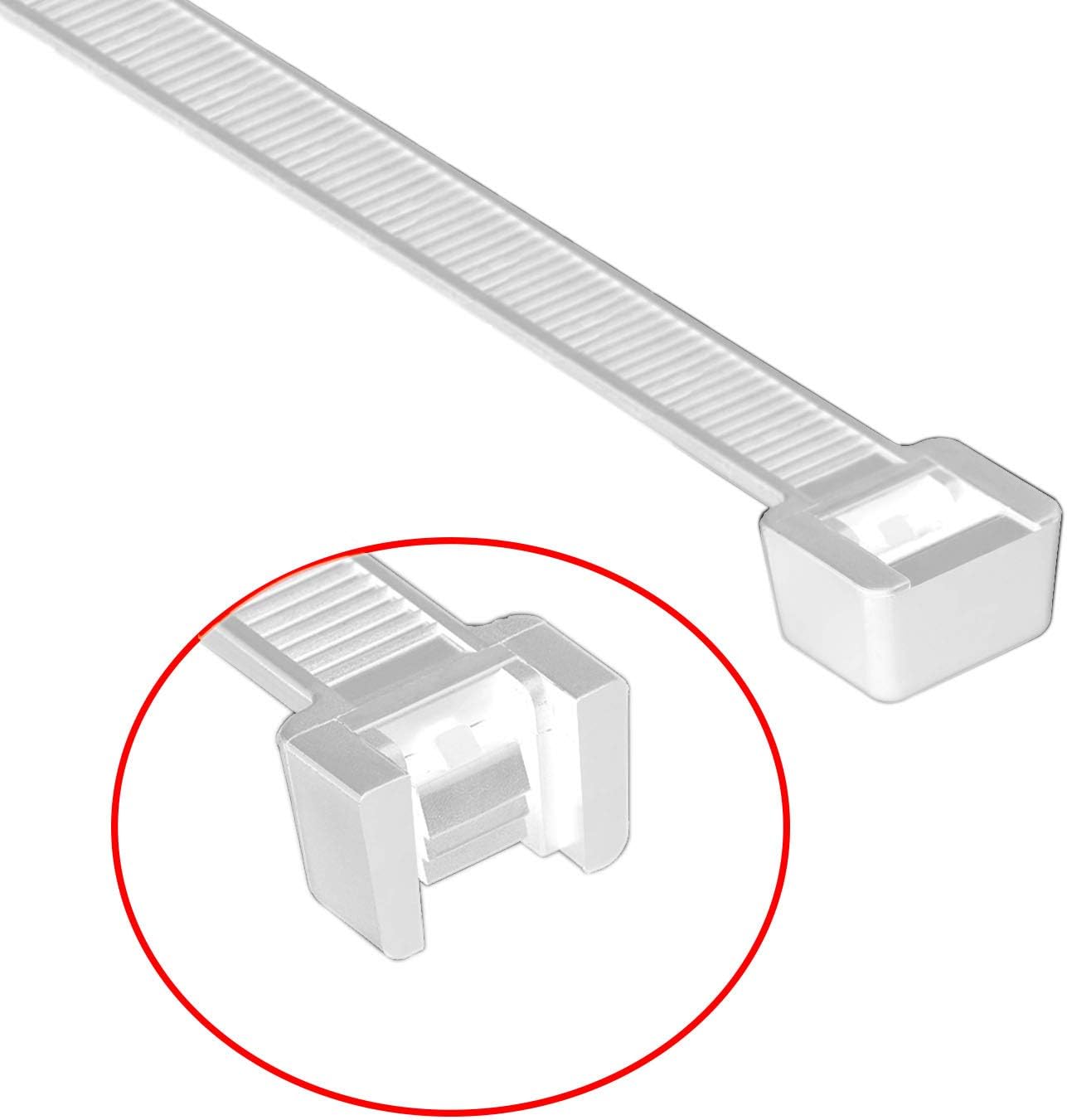 Superun Heavy Duty Zip Ties 8 Inch, 50 Lbs Tensile Strength Selflocking Wire Ties (Industrial Grade Cable Ties) Pack of 100 White-VerdiqueGarden