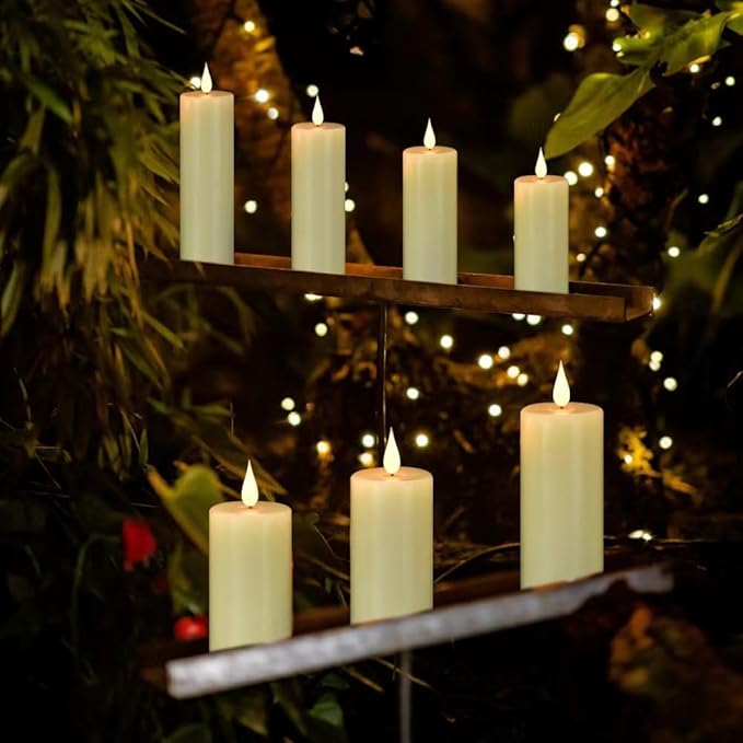 Flameless Flickering Battery Operated Candles 9PACK Real Wax Pillar LED Candles with 10-Key Remote Control and 24 Hours Timer for Wedding, Party, Home Decoration (Ivory)-VerdiqueGarden