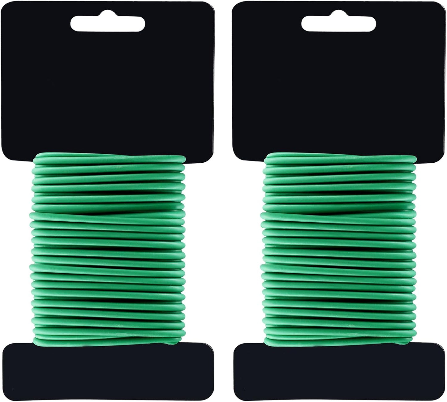(2 Reel) Soft Plant Ties, Garden Ties TPR Flexible Durable Heavy Duty Twist Wire for Twine Tomatos Branches Vines and Tying Up Cable Wires (Green)(φ3.5mm，26feet)-VerdiqueGarden