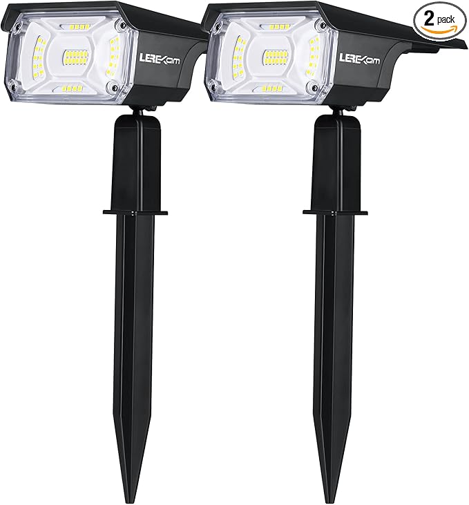 Solar Spot Lights, IP65 Waterproof 40 LEDs Landscape Spotlights,USB & Solar Powered Wall Lights Dark Sensing Auto On/Off,3 Modes Outdoor Solar Garden Lights for Yard Porch 2 Pack-VerdiqueGarden