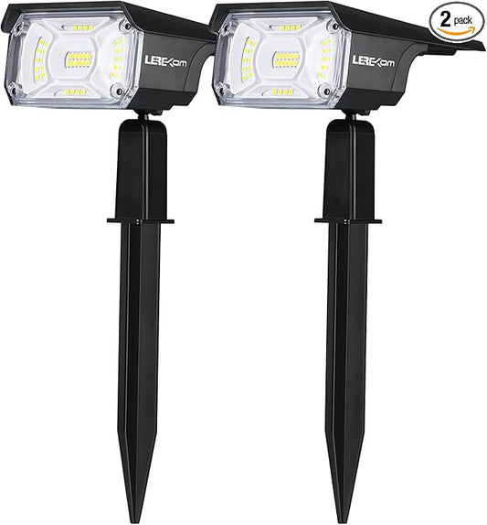 Solar Spot Lights, IP65 Waterproof 40 LEDs Landscape Spotlights,USB & Solar Powered Wall Lights Dark Sensing Auto On/Off,3 Modes Outdoor Solar Garden Lights for Yard Porch 2 Pack-VerdiqueGarden