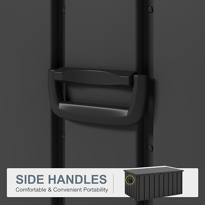 PURPLE LEAF Outdoor Deck Box 150 Gallon Waterproof Lockable Storage Box Container with Lid Deck Organization for Patio Cushions Side Table Pool Accessories Garden Tools, Gray-VerdiqueGarden