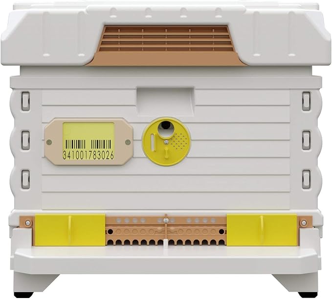 Ergo Insulated 10 Frame Bee Hive Set [NO Frames Included] (Single Hive, White Body Yellow Entrance)-VerdiqueGarden
