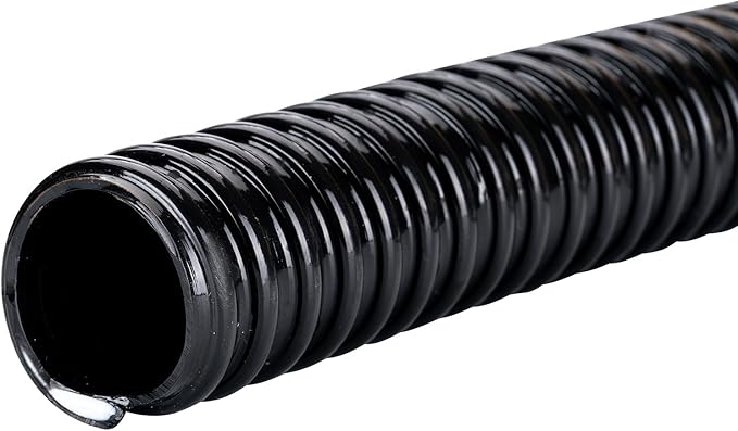 Pond Hose ID 2” × 10ft Black Corrugated Flexible Reinforced PVC Hose Vinyl Tubing for Pond Pump Fountain Garden Waterfall, Non-toxic & Kinkproof, with 2 clamps-VerdiqueGarden