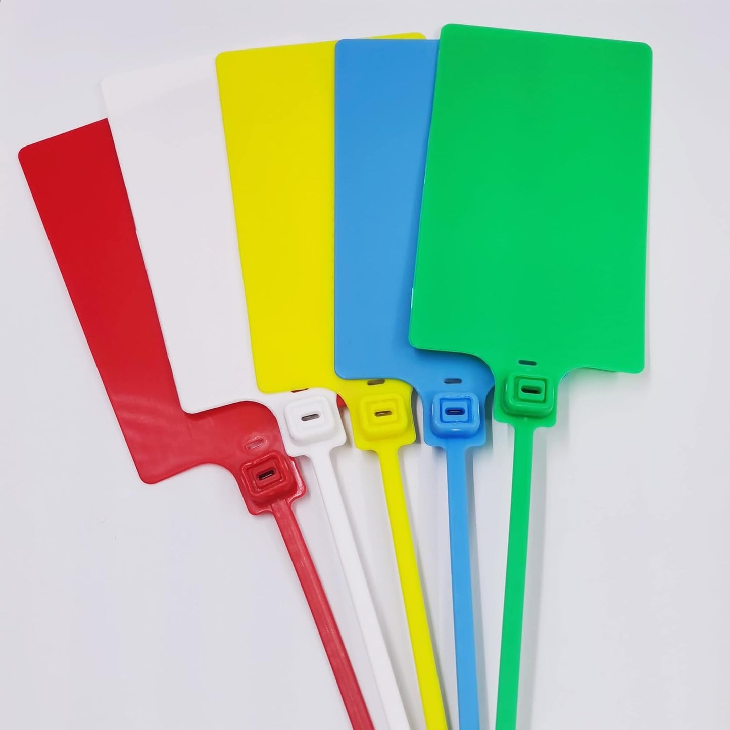 Plastic Seals Shipping Tags Logistics Use Big Sign Tie Large Label Tie, 255mm Total Length, Package of 100pcs (5 Colors Mixed)-VerdiqueGarden