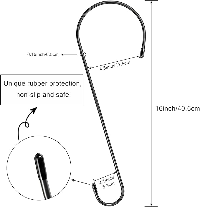 6 Pack 16 Inch Extra Large S Hooks for Hanging Plants, Rust-Proof Heavy Duty Tree Branch Hook Plant Hooks Outdoor for Hanging Bird Feeder,Patio,Indoor Uses-VerdiqueGarden