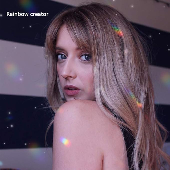 MerryNine 40mm Mixed Colorful Crystal Ball Prism with Drilled Hole Sun Shine Catcher Rainbow Pendants Maker, Hanging Crystals Prisms for Windows, for Feng Shui, for Gift(PrismBall-40mm Colorful)-VerdiqueGarden