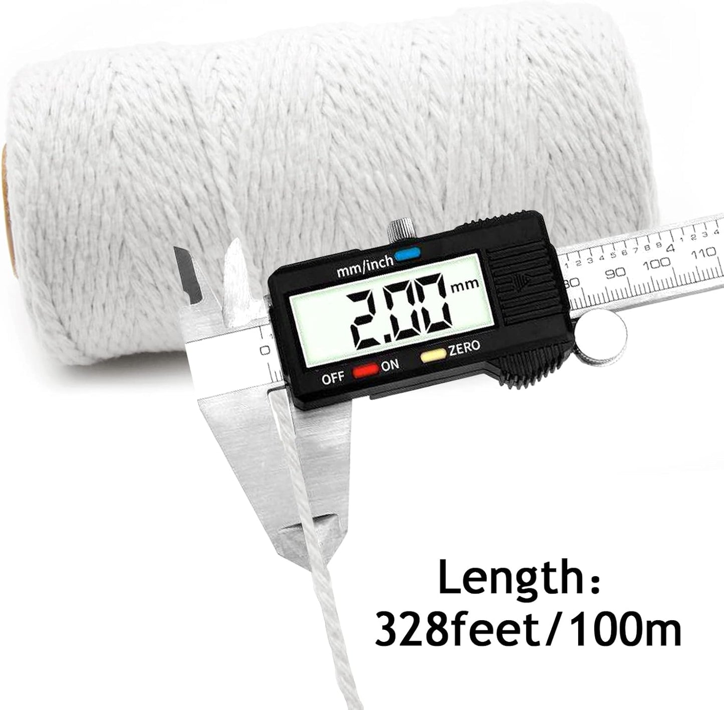 Anvin 984 Feet Cotton Twine Natural Jute Packing String - White for Bakers, Wrapping, Butchers, Baking, Arts and Crafts, Gardening (Pack of 3, 10 Ply 2mm Thick)-VerdiqueGarden