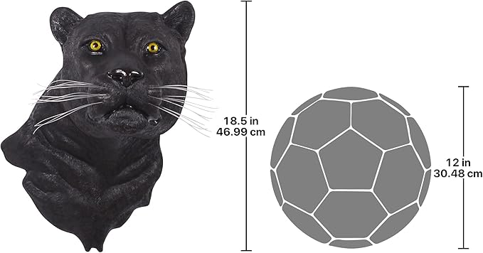 Design Toscano Shadow Predator Black Panther Wall Sculpture-VerdiqueGarden