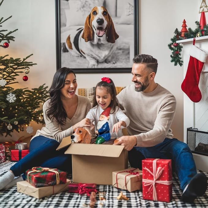 Funny Guy Mugs Gnome Riding A Basset Hound - Funny Garden Gnomes Gifts for Women - Garden Gnomes for Outdoors - Gifts for Dog Lovers - Indoor/Outdoor Garden Gnome Sculpture for Patio, Yard or Lawn-VerdiqueGarden