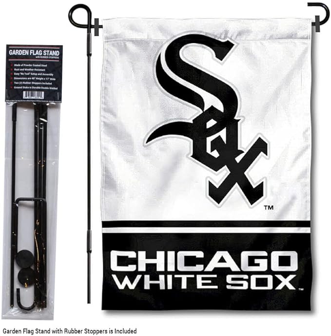 WinCraft Chicago White Sox Garden Flag with Stand Holder-VerdiqueGarden