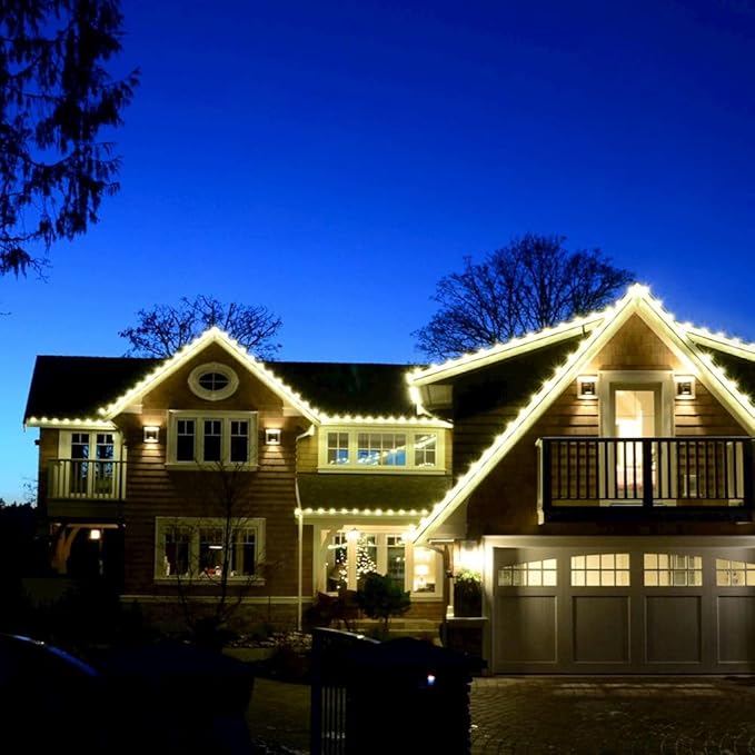 UL IP65 Set of 25 E17 C9 Sun Warm White Led Christmas Lights Replacement Bulbs, Waterproof Dimmable Colored Bulb for Christmas Decoration, Commercial Grade C9 LED Lights(Sun Warm White)-VerdiqueGarden