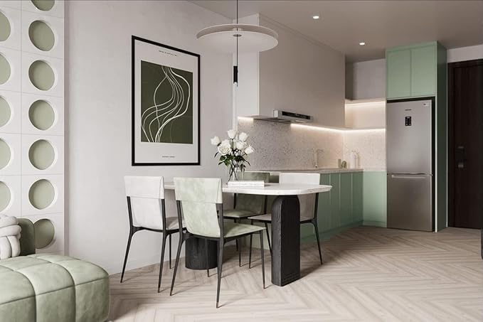 Dimoon 590''x17.3'' Green Skin Peel and Stick Wallpaper Contact Paper Modern Self Adhesive Wall Paper Removable Renter Friendly Textured Solid Color Vinyl Roll (590''x17.3'',Light Green Skin)-VerdiqueGarden