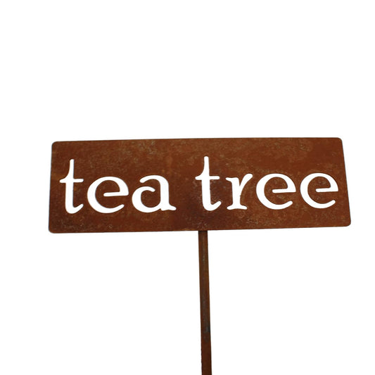 Classic Metal Garden Markers 19 Inches Tall (tea tree, Naturally Rusted)-VerdiqueGarden