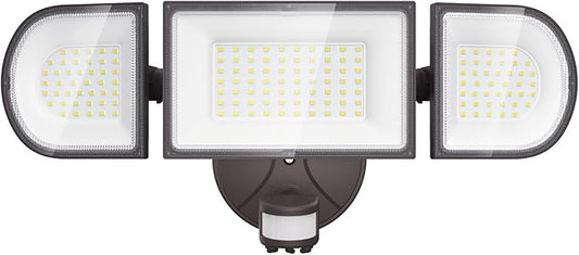 iMaihom 100W Motion Sensor LED Security Light, 9000LM Super Bright Flood Lights Outdoor, 6500K Exterior Floodlight, IP65 Waterproof, 3 Head Adjustable Motion Detector Light for Yard Garage (Brown)-VerdiqueGarden