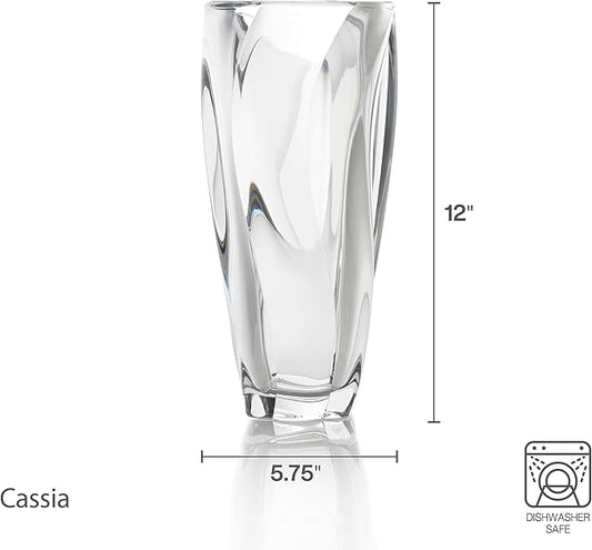 Mikasa Cassia Crystal Glass Vase, 12 Inch-VerdiqueGarden