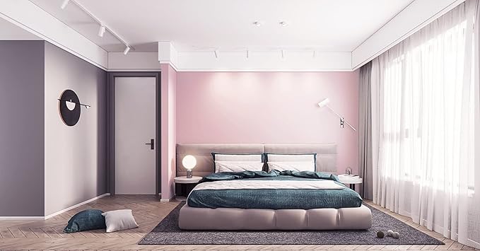 Dimoon 110''x17.7'' Pink Peel and Stick Wallpaper Contact Paper Modern Self Adhesive Wall Paper Removable Renter Friendly Textured Solid Color Shelf Cabinet Vinyl Roll (110''x17.7'',Light Pink)-VerdiqueGarden